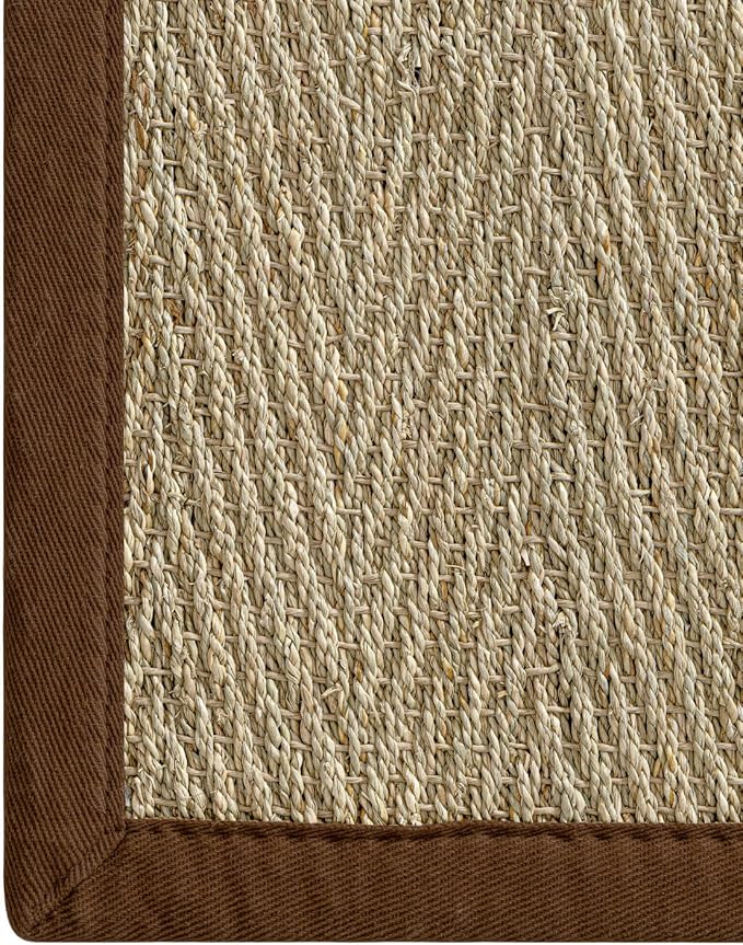 DEXI Area Rug Natural Fiber 5x8, Braided Woven Seagrass Rugs No Shed, Soft Neutral Rustic Carpet Mat for Indoor Entryway Outdoor Patio Dining Living Room Bedroom Farmhouse, Natural