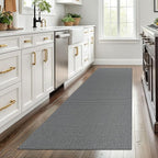 EARTHALL Woven Runner Rug 3x8 Ft Washable Runners for Hallways Wide Non Slip Rubber Backed Kitchen Runner Braided Indoor Floor Carpet for Entryway, Hallway, Kitchen, Bedroom, Dark Gray