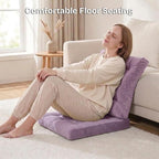 Meditation Floor Pillow Set of 2, Large Velvet Floor Pillows for Sitting, Tufted Floor Seating Cushions for Adults, Big Pillows for Yoga & Living Room, 22x22 Inch, Lavender