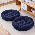 2Pcs Floor Pillows for Adults, Meditation Cushions, 22x22 Inch Large Round Sitting Cushion Living Room Memory Foam Pillow for Sitting (2, Navy, 22x22x4 Inch)