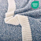 NEXHOME PRO Super Soft Throw Blankets, Cozy Warm Blankets Knit Blanket for Women, Fuzzy Plush Lightweight Throws for Couch, Sofa, Bed, Picnic, Heather Blue White, 50 x 60 inches