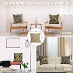 Charlotte Home Furnishings Throw Pillow Covers Decorative Boho Pillow Cover for Couch Living Room Golden Lily Light Square Cushion Cases 18x18 in European Cotton Jacquard Woven Cozy Bedroom Decor