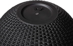 Glitzhome 30" H Hanging Planter with Solar Lights, Black Plastic Garden Planting Pot for Patio Front Porch Balcony or Inside Home, Set of 2