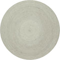 Circle Area Rug - 3 Ft' Round White Natural Jute Mat Geometric Kilim Rug Indoor Outdoor Use Flatweave Rugs for Bedroom Bedside Round Dining Table Mat Hall & Kitchen