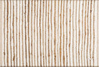 Jute Cotton Hand Woven Area Eug 2x3 Feet - Natural White, Small Farmhouse Reversible Stripe Hand Woevn Door Mat Ideal for Entryway, Kitchen, Bedroom | Beige Boho Soft Floor Rugs for Balcony