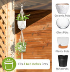 Macrame Plant Hanger - Fits 4 to 8 inches Pots for Indoor Outdoor, 49"/72" 2 Sizes Set, Ivory (POTS NOT Included)