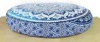 ICC Large Hippie Mandala Round Floor Pillow Cover Ottoman Pouf Cover Daybed Oversized Cotton Cushion Cover with Heavy Duty Zipper Seating Ottoman Poufs Dog-Pets Bed (Blue Ombre, 35" Round)