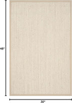 SAFAVIEH Natural Fiber Collection Area Rug - 2'6" x 4', Marble & Linen Color, Sisal, Woven Design with Border (NF143B)