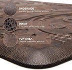 KMAT 2PCS Kitchen Mat Cushioned Anti-Fatigue Floor Mat,Waterproof Non-Slip Standing Mat,Ergonomic Comfort Floor Mat Rug for Home,Office,Sink,Laundry,Desk(17.3"x28"+17.3"x28",Brown)