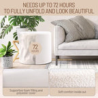 Round Pouf Ottoman and Foot Rest, Soft Boucle Footstool Ottomans for Living Room, Comfort Sponge Stuffed Poofs for Couch Desk Resting Your Feet, White(17.1" D x 17.1" W x 14" H)
