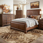 Area Rug 9x12 Rug Machine Washable Non-Slip Low Pile Print Pattern Western Rug for Living Room Bedroom Entryway Tribal Series-Abstract/Cowhide