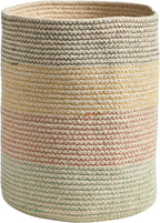 Nearly Natural 12in. Handmade Natural Cotton Multicolored Woven Basket Planter