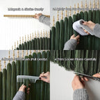 IOWER Large Macrame Wall Hanging Green Boho Decor Macrame Beads Yarn Fiber Art Beaded Tassel Home Decor For Bedroom Living room 39" W x 55" L