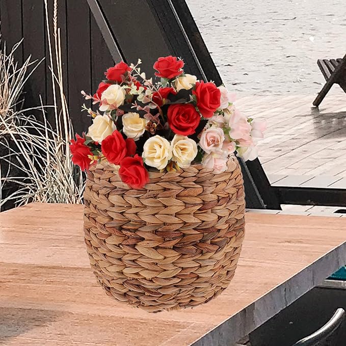 Seagrass Plant Basket Indoor Planter Basket Sundries Storage Woven Seagrass Wicker Planter Flower Pot 7.9in