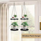 Shinehola 2 Pack Hanging Planters for Indoor Outdoor Plants 9", Plant Hanger Indoor | Metal Hanging Plant Holder, 2-Tier Hanging Plant Shelf, Hanging Basket, No Plant/Pot Included (2 Packs)