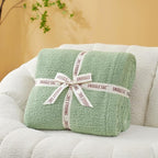 Snuggle Sac Sage Green Bedding Blankets Queen Size 90x90 inches, Reversible Microfiber Fluffy Fuzzy Soft Throw Cozy Knit Blanket for Women Mothers Birthday Gifts