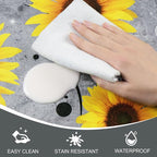Likiyol Sunflower Kitchen Rugs Sets of 2 Kitchen Mats for Floor Anti Fatigue Mats for Kitchen Floor, Spring Kitchen Rugs Non Slip was Washable, Floral Standing Floor Mats, 18''x30''+18''x48'' (Gray)
