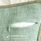 MIULEE Pack of 2 Couch Throw Pillow Covers 18x18 Inch Greyish Green Farmhouse Decorative Pillow Covers with Stitched Edge Soft Chenille Solid Dyed Spring Pillow Covers for Sofa Bed Living Room