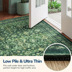 Lessymo Washable Area Rug for Living Room,9x12 Green Large Rugs with Non-Slip Backing,Soft Boho Carpets for Bedroom Dining Room Nursery Home Office