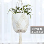 2 Pack Macrame Planter Hanger for up to 8" Pot, Indoor Hanging Planter | Plant Hanger Indoor, Hanging Plants Holder Basket | No Plant or Pot Included