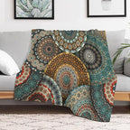 Bohemian Throw Blanket Colorful Vintage Floral Mandala Flower Aztec Boho Blanket for Sofa Bed Couch Chair Or Dorm 30"x40"