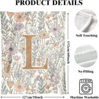 JXREQ Throw Blanket Initial Letter L Personalized Monogrammed Gifts for Women Teen Girls Frends, Boho Floral Throw Blankets for Bed Sofa Living Room Office, 50x60 Inch