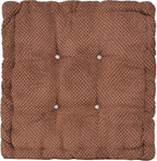 ChezMax Floor Pillow & Cushion, Large Meditation Chair Cushion, Thick Square Seat Pad, Soft Velvet Tufted Seating Pouf for Indoor/Outdoor Yoga Bench Rocking Chair Room Tatami Sofa, Coffee 20"x20"