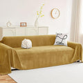 hyha Couch Cover for Dogs, Boho Sofa Covers for 3 Cushion Couch Washable, Chenille Sofa Slipcover for Pets, Soft Loveseat Sectional Couch Throw Blankets with Tassels (Yellow, 71x91 Inch)