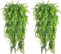 CATTREE Artificial Hanging Vines Plants Fake Boston Ivy Ferns 4 Pcs Plant, Faux Vine Greenery Leaves Rattan for Outdoor UV Resistant for Wall Indoor Hanging Baskets Wedding Party Garland Décor