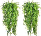 CATTREE Artificial Hanging Vines Plants Fake Boston Ivy Ferns 4 Pcs Plant, Faux Vine Greenery Leaves Rattan for Outdoor UV Resistant for Wall Indoor Hanging Baskets Wedding Party Garland Décor