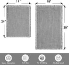 MIULEE Set of 2 Waffle Bathroom Rugs, Boho Bath Rugs Non Slip Washable, Super Absorbent Bath Mats, Ultra Soft Rubber Backed Shower Mats for Bathroom Floor, Tub and Shower, Light Grey, 17"x24"+18"x30"
