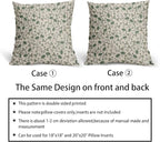 Sage Green Grey Floral Pillow Covers 18x18 Set of 2 Vintage Rustic Old Style Cute Small Flower Print Decorative Outdoor Pillowcases Farmhouse Throw Cushion Case Decor for Couch Sofa Bed