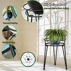 3Pack Metal Plant Stands Outdoor Indoor,Rustproof Iron Flower Pot Stands Outdoor,Heavy Duty Pot Stand for Plants Indoor,Round Black Display Rack Flower Stand Plant Holders