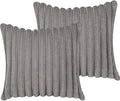 20x20 Throw Pillow Covers Set of 2, Decorative Faux Fur Covers for Bed, Couch Soft Fluffy Pillow Cover with Velvet Back for Living Room, Neutral Home Décor Accent for Sofa - Dark Gray