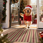 Lahome Christmas Outdoor Rug, 3x5 Christmas Decorations for Porch Entryway Front Door, Striped Plaid Decor Non Slip Non Shedding Red and Green Carpet for Foyer Patio