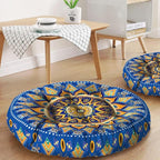 Mandala Meditation Cushion, Boho Meditation Mat, Meditation Pillows for Sitting on Floor, Cushions for Sitting in Home and Outdoor, Round Floor Pillows Cushion Seating for Yoga Accessories 22'' X 22''