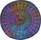 Indian Mandala Cotton Floor Pillow Cover Bed Room Dorm Decor Cushion Cover Beach Throw Decorative Ottoman Cover Boho Footstool Meditation Puffe Cases Pet Dog Bed Cover