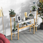 Wisuce Bamboo Plant Stands Indoor, 3 Tier Tall Corner Plant Stand Holder & Plant Display Rack for Garden Outdoor (3-2 Tier)