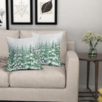 Kawani Green Pine Tree Pillow Covers 24X24 Inch Winter Forest Snowflake Decorative Pillow Cases Set of 2 Christmas Holiday Throw Pillows for Cushion Sofa Couch Outdoor