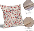 4th of July Floral Pillow Covers 18x18 Set of 2 Vintage Rustic Old Style Navy Blue Red Flower Print Decorative Outdoor Pillowcases Patriotic Farmhouse Throw Cushion Case Decor for Couch Sofa Bed