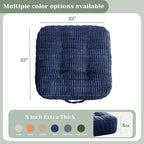 8" Washable Floor Pillow Cushion for Adults, Meditation Cushion Pillow, Removable Tufted Blended Corduroy Cover, Large Square Floor Sitting for Tatami Living Room or Yoga, 22x22 Inch, Machine Washable
