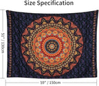 Edeesky Boho Mandala Tapestry Aesthetic Wall Hanging Psychedelic Hippie Butterfly Tapestries Vintage Wall Art Home Decor for Bedroom,Living Room,Dorm（Red
