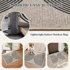 Lahome Enfys Rainbow Easy Jute Rug, 20"x32" Front Door Welcome Mat Non Slip Entry Way Rugs Indoor, Farmhouse Nature Washable Non Shedding Low Pile Floor Carpet for Porch