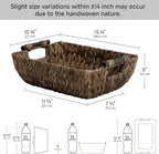 StorageWorks Wicker Baskets for Organizing, Woven Basket with Wooden Handles, Wicker Storage Baskets for Shelf, Brown, 2-Pack