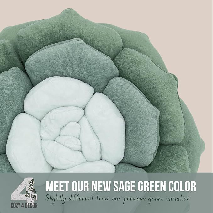 Throw Pillow in Monochromatic Colors - Flower Shaped Pillow – Soft Plush Floral Throw Pillow for Bed, Couch, Sofa & Kids Room | Cute Fluffy Bloom Cushion for Aesthetic Room Decor