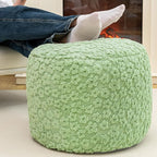 Ottoman Foot Rest Stuffed Round Boho Floor Poof Seating Armchair Ottoman Foot Stool Floor Cushion Bean Bag Pouf 18x18x14 Inch Desert Sage Green