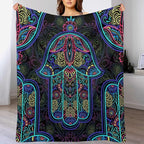 Boho Mandala Throw Blanket Colorful Hand Bohemian Blanket for Sofa Bed Couch Chair Or Dorm 30"x40"