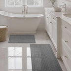 Kitchen Rugs, Kitchen Mats for Floor, Machine Washable Rugs 20"x30"+20"x48" Boho Style, Anti-Skid TPR Backing for Kitchen, Laundry, Durable, Easy Clean Spring & Everyday Use - Grey