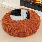Asuprui Round Floor Pillow Soft Floor Cushion for Sitting Fur Meditation Pillow Premium Yoga Pillow for Living Room Bedroom Balcony Outdoor (Orange)