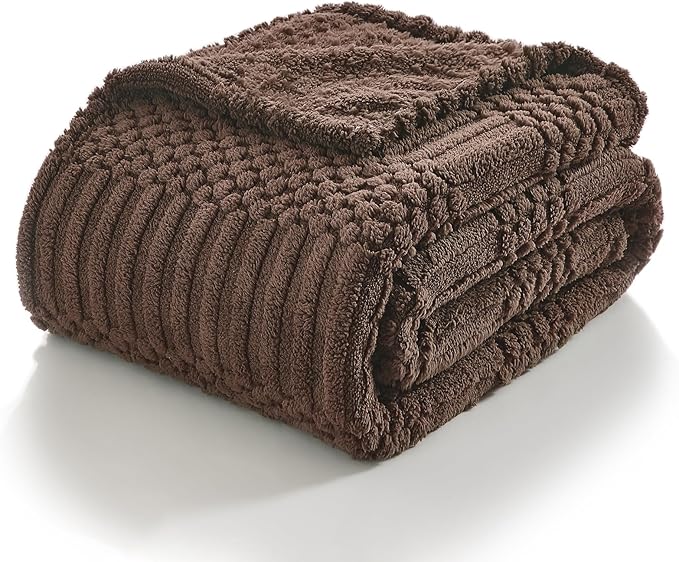 lifein Throw Blanket for Couch-Dark Brown Boho Throw Blanket, Soft Fleece Plush Lightweight Blankets&Throws for All Seasons, Fuzzy Decorative Blankets for Livingroom Bed Sofa Chair (50x60, Dark Brown)